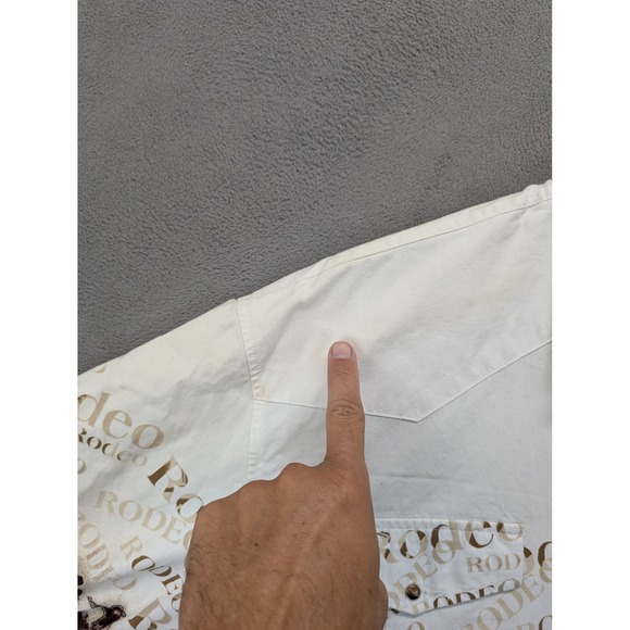 Roper Rodeo Western Cowboy Shirt Mens XXL Graphic Print Short Sleeve Pearl Snap - Picture 4 of 8